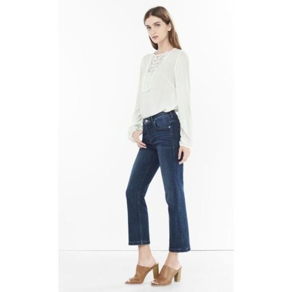 Express High Rise Bell Bell Crop Jeans 2 - Picture 3 of 4